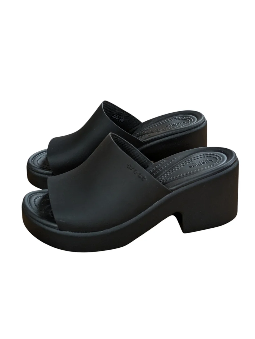 Crocs Brooklyn Slide Heel Sandals Black Size 9 - Picture 10 of 10
